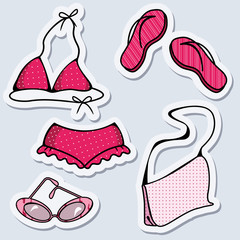 Set of things for relaxing on the beach