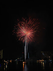 Fireworks by the river