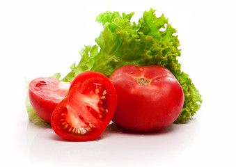 red tomato vegetable with cut