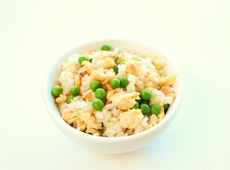 Egg and green-peas fried rice