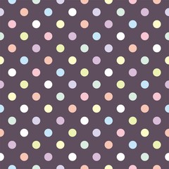 Colorful dots on dark background retro seamless vector pattern - 42881466