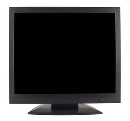 Black empty computer monitor