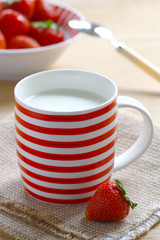 Milk and strawberries