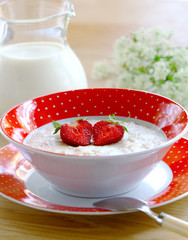 Porridge with berries strawberry