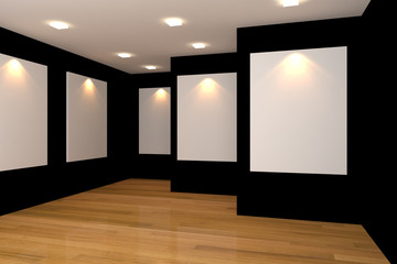 empty black gallery room