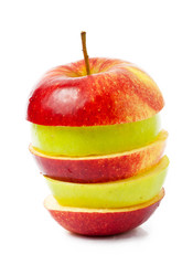 red and green apple