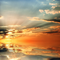 Sky background and water