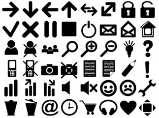 Set of pictograms of black color