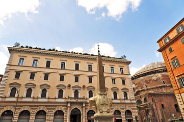 Obraz premium Roma, piazza della Minerva e elefantino del Bernini