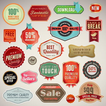 Set of vector labels and stickers
