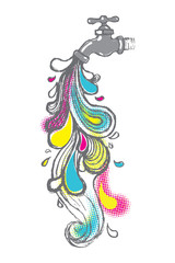 Obraz premium Colorful water drops