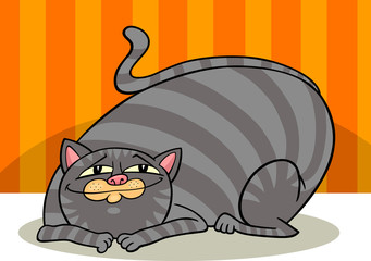 tabby fat cat cartoon