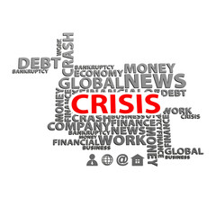 illustration text economic crisis.