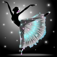 Fototapeta na wymiar Balet-Dancer-Star Vector Dance Classic