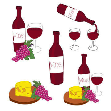 vector illustration of red wine