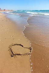 the heart on sand