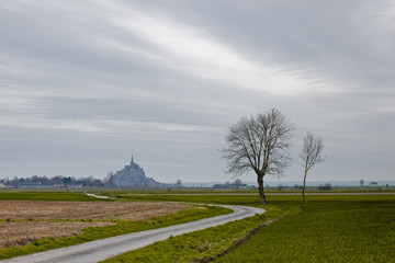 Mont Saint Michel on the Normandy coast