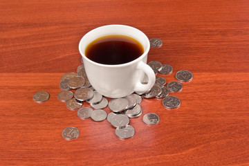 Cup of coffee and napkin