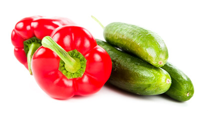Bell peppers and cucumbers