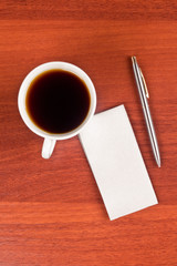 Cup of coffee and napkin