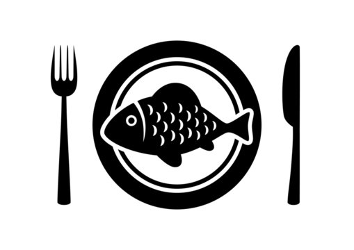 Fish on porcelain plate