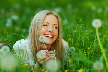 girl with dandelion