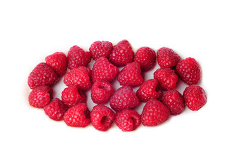 Raspberries  isolated on white background