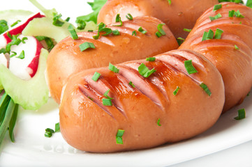 sausages on the grill