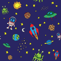 Seamless outer space pattern - 42896080