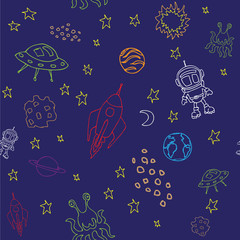 Seamless outer space pattern - 42896085