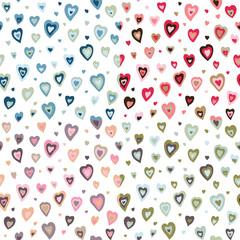 Seamless retro fifties hearts design pattern