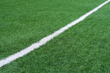Football field with white stripe.