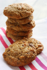 Homemade chocolate and nut cookies