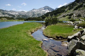 Mountain river and lake