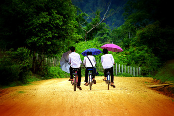 Obraz premium vélo parapluie