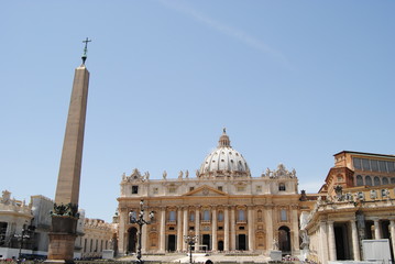 Vista de la plaza de San Pedro. Roma - obrazy, fototapety, plakaty