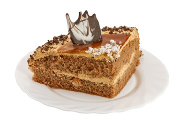 Piece of cake on a plate