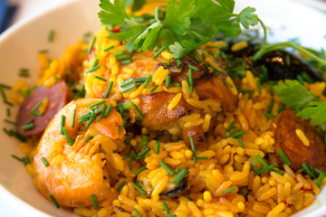 traditionnal spanish food paella.