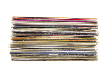 Vinyl records stack