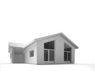 Shaded of modern house – only house