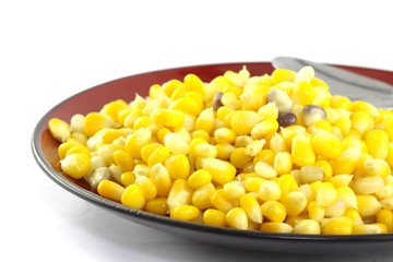 close up corn seeds on dish
