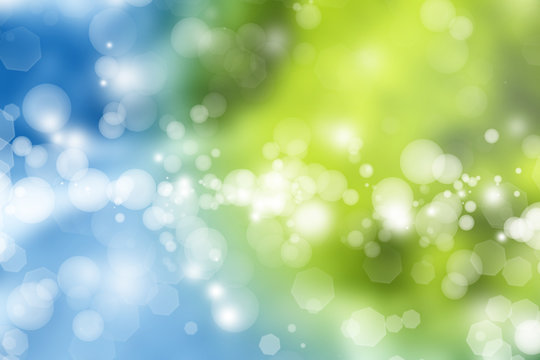 Abstract Blue Green Bokeh Blur Circles Background