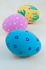 Colorful easter eggs  on a white background