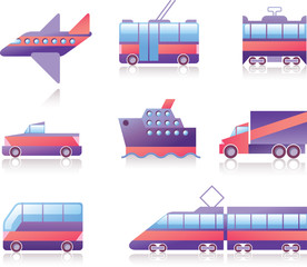 Transportation icons set.