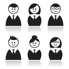 Business people icons set, avatars