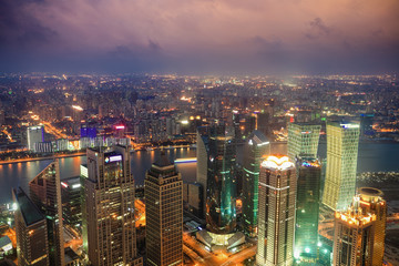 Fototapeta na wymiar overlooking shanghai at night