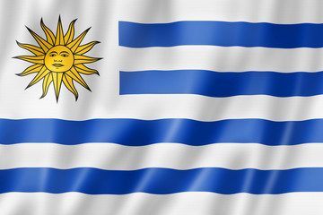 Uruguaian flag - obrazy, fototapety, plakaty