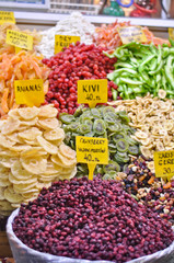 Dried fruit at Spice Market in Istanbul, Turkey