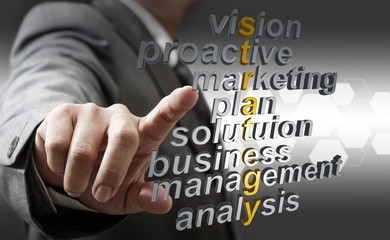 3d strategy business and related words concept