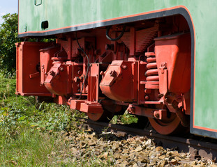 The wheels of the locomotive